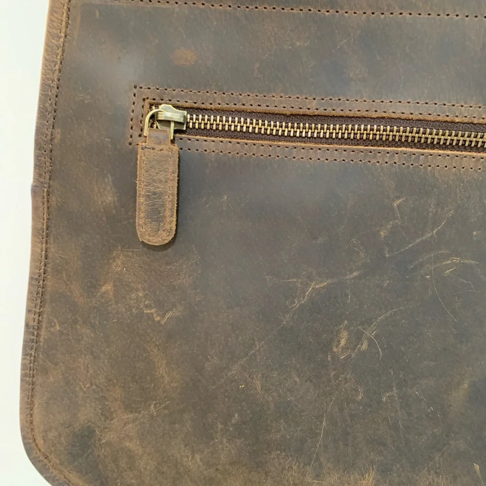 KomalC | Buffalo leather vintage saddle satchel bag